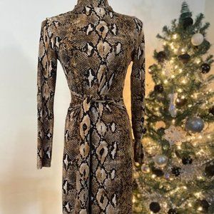 Snakeskin Midi Bodycon Dress